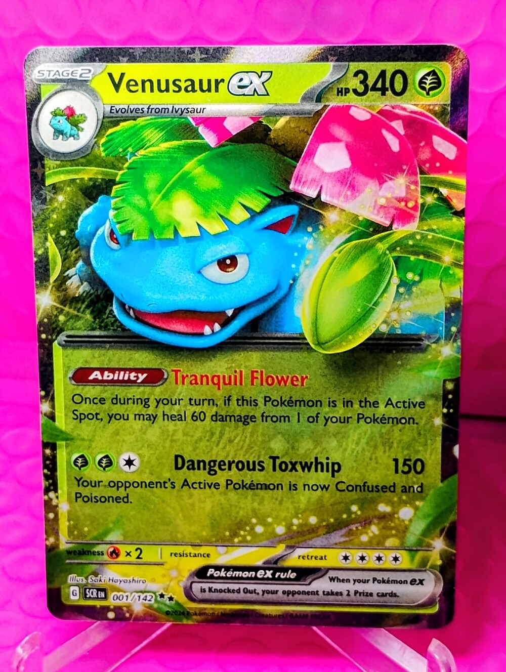 Venusaur ex Card – Green Double RARE #001 Mint Condition
